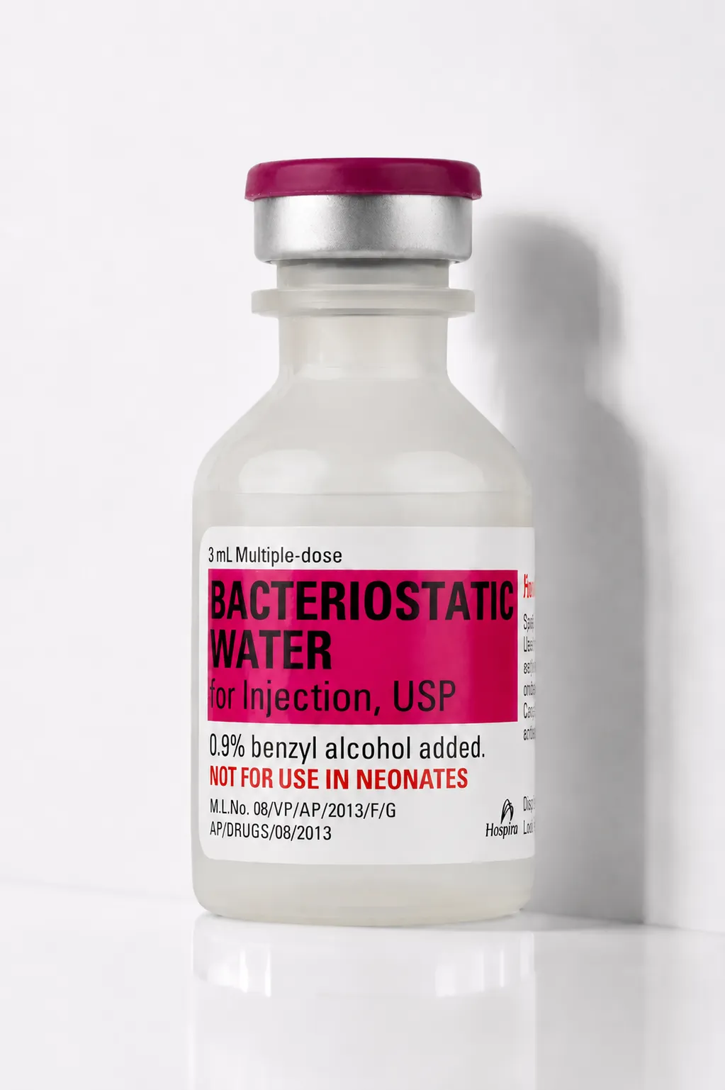 BAC Water research peptide vial